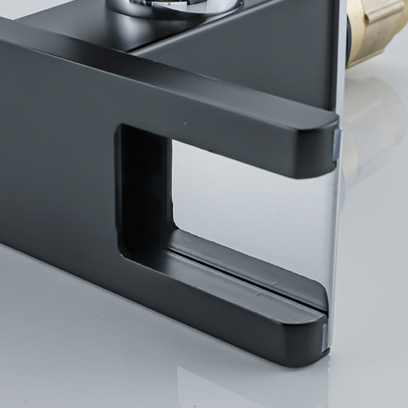 Waterfall Basin Mixer Tap with Square Lever Handle - LED 3-Colour Light, Modern, view 33