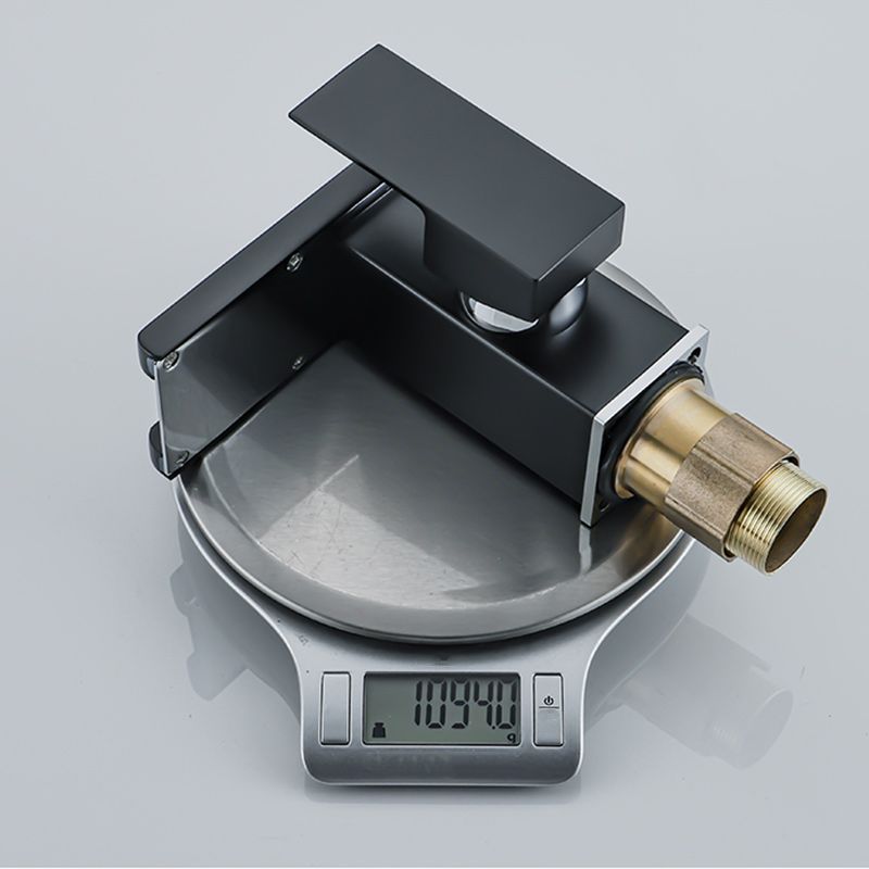 Waterfall Basin Mixer Tap with Square Lever Handle - LED 3-Colour Light, Modern, view 4