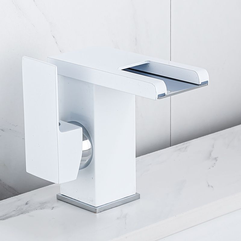 Waterfall Basin Mixer Tap with Square Lever Handle - LED 3-Colour Light, Modern, view 7