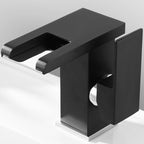 Contemporary Square Vessel Faucet for Bathroom - LED Waterfall Spout, Copper, view 25