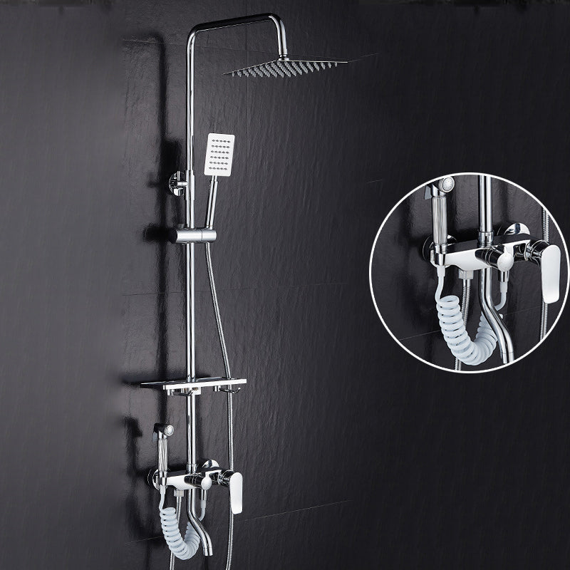Modern Adjustable Swivel Shower Head for Bathroom - Dual Spray, Metal, view 74