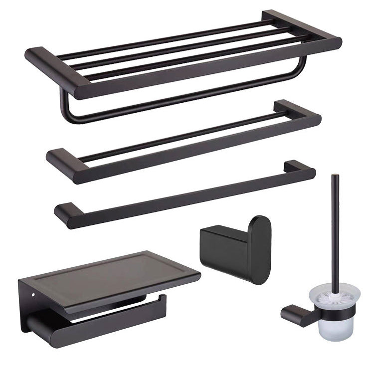 5-Piece Modern Bathroom Accessory Set Stainless Steel - Towel Rail, Robe Hooks, view 11