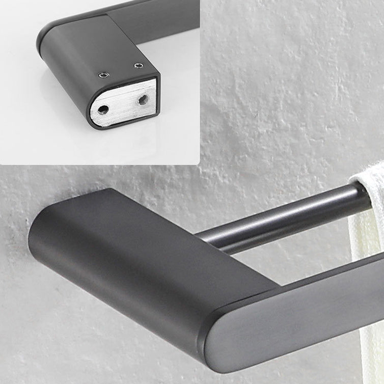 5-Piece Modern Bathroom Accessory Set Stainless Steel - Towel Rail, Robe Hooks, view 2