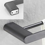 5-Piece Modern Bathroom Accessory Set Stainless Steel - Towel Rail, Robe Hooks, view 2