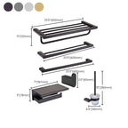 5-Piece Modern Bathroom Accessory Set Stainless Steel - Towel Rail, Robe Hooks, view 23