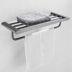 5-Piece Modern Bathroom Accessory Set Stainless Steel - Towel Rail, Robe Hooks, view 4