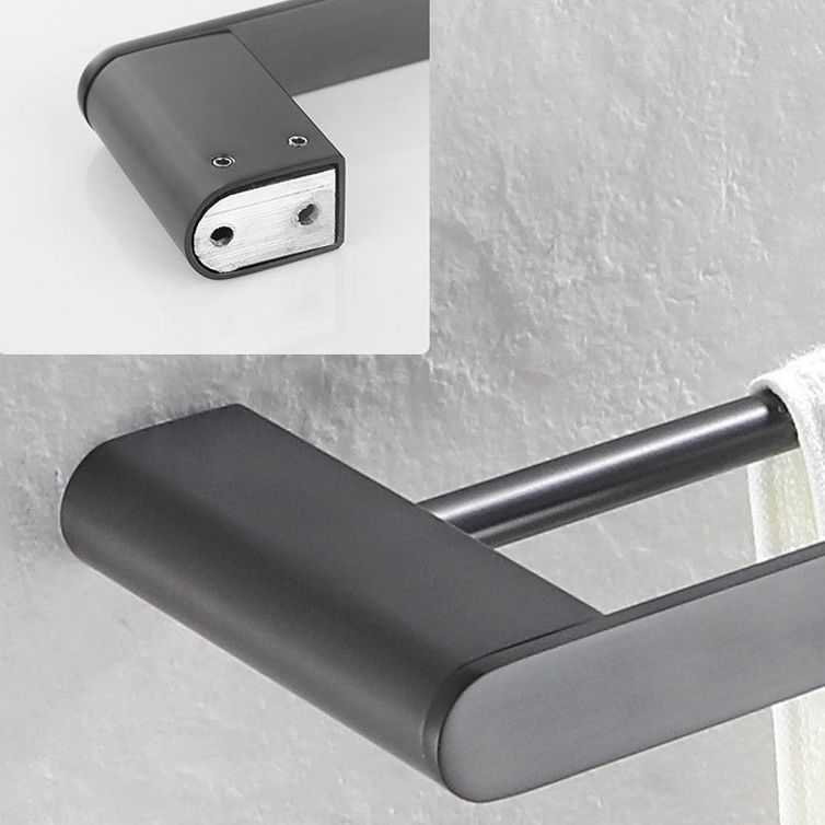 5-Piece Modern Bathroom Accessory Set Stainless Steel - Towel Rail, Robe Hooks, view 6