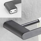 5-Piece Modern Bathroom Accessory Set Stainless Steel - Towel Rail, Robe Hooks, view 6