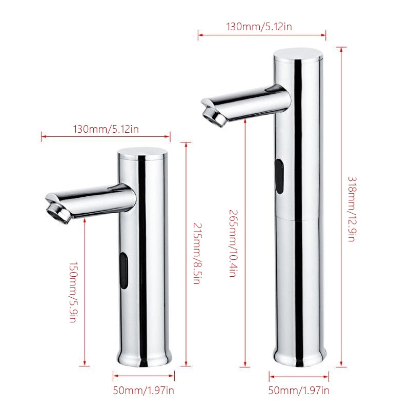 Automatic Infrared Sensor Tap for Kitchen or Bathroom - Brass Chrome Finish, view 11
