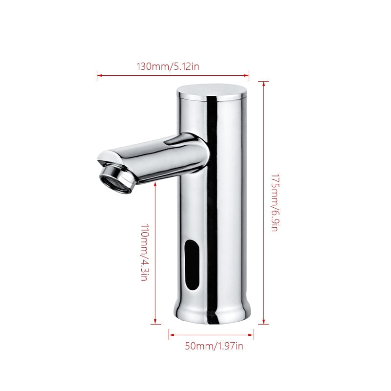 Automatic Infrared Sensor Tap for Kitchen or Bathroom - Brass Chrome Finish, view 3