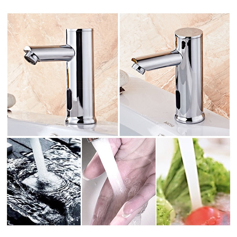 Automatic Infrared Sensor Tap for Kitchen or Bathroom - Brass Chrome Finish, view 6