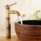 Country House Vessel Sink Faucet - Brass Copper, Waterfall Spout, Lever Handle, view 13