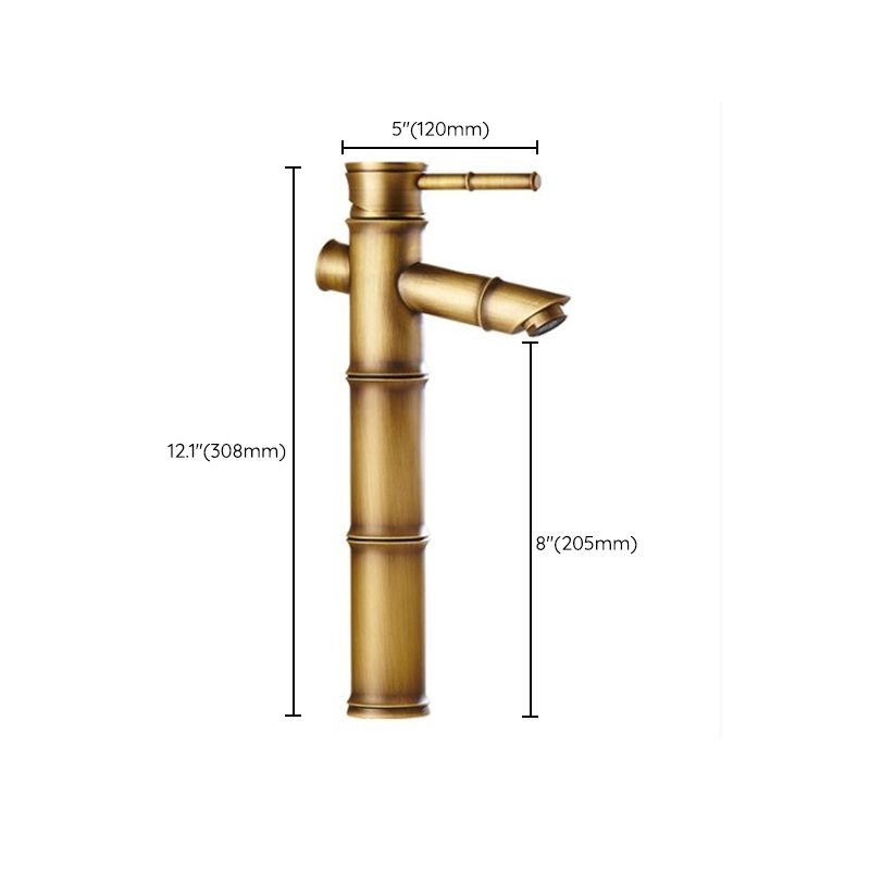 Country House Vessel Sink Faucet - Brass Copper, Waterfall Spout, Lever Handle, view 17