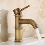 Country House Vessel Sink Faucet - Brass Copper, Waterfall Spout, Lever Handle, view 21