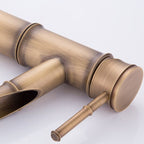 Country House Vessel Sink Faucet - Brass Copper, Waterfall Spout, Lever Handle, view 24