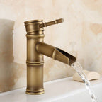 Country House Vessel Sink Faucet - Brass Copper, Waterfall Spout, Lever Handle, view 34