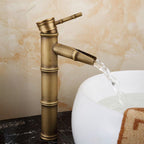 Country House Vessel Sink Faucet - Brass Copper, Waterfall Spout, Lever Handle, view 37