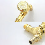 Vintage Wall-Mounted Sink Faucet Zinc Alloy - Dragon Engraving, Single Handle, view 13