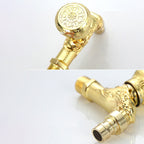 Vintage Wall-Mounted Sink Faucet Zinc Alloy - Dragon Engraving, Single Handle, view 23