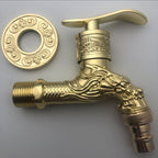 Vintage Wall-Mounted Sink Faucet Zinc Alloy - Dragon Engraving, Single Handle, view 24