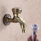 Vintage Wall-Mounted Sink Faucet Zinc Alloy - Dragon Engraving, Single Handle, view 31