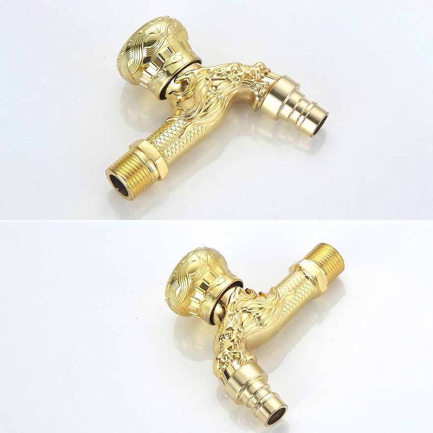 Vintage Wall-Mounted Sink Faucet Zinc Alloy - Dragon Engraving, Single Handle, view 35