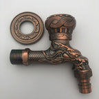Vintage Wall-Mounted Sink Faucet Zinc Alloy - Dragon Engraving, Single Handle, view 5