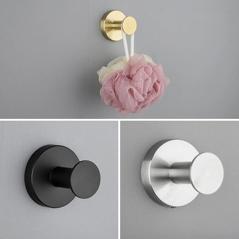 Bathroom Towel Holder Utility Shower Hooks - Stainless Steel, Black or Silver, view 9