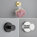 Bathroom Towel Holder Utility Shower Hooks - Stainless Steel, Black or Silver, view 9