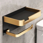 Modern Wall-Mount Toilet Paper Holder - Polished Metal Finish, view 3