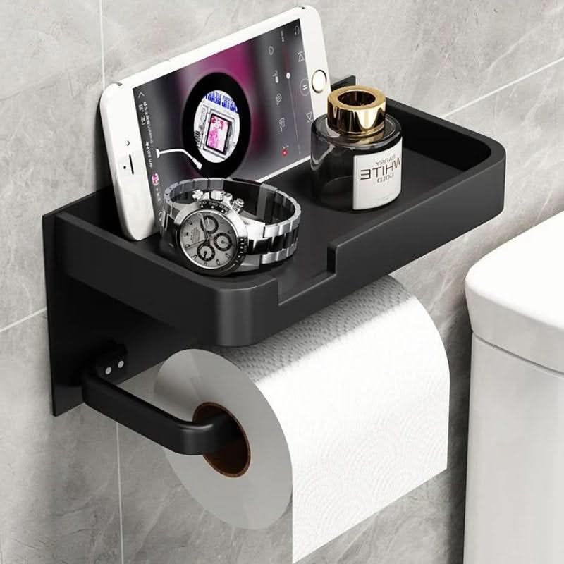 Modern Wall-Mount Toilet Paper Holder - Polished Metal Finish, view 6