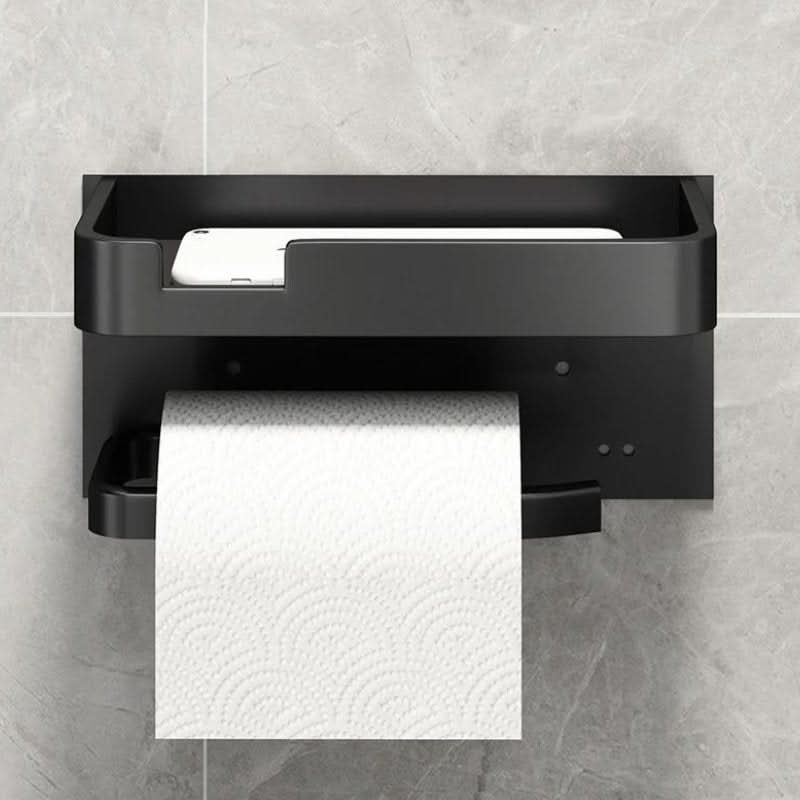 Modern Wall-Mount Toilet Paper Holder - Polished Metal Finish, view 7