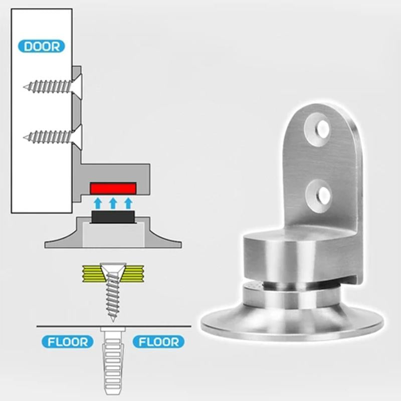 Magnetic Door Stopper - 304 Stainless Steel, 8-10 mm Gap, Floor Mounted, view 5