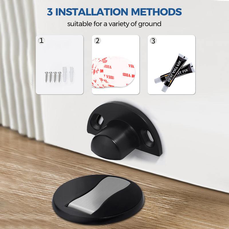 Stainless Steel Invisible Magnetic Door Stopper - Floor-Mounted, Polished Finish, view 10