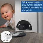 Stainless Steel Invisible Magnetic Door Stopper - Floor-Mounted, Polished Finish, view 2
