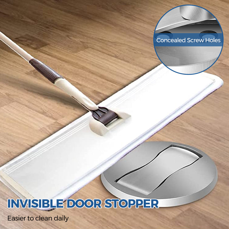 Stainless Steel Invisible Magnetic Door Stopper - Floor-Mounted, Polished Finish, view 3
