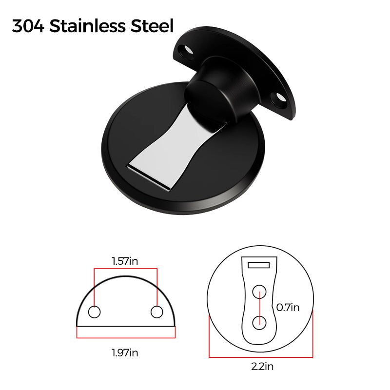 Stainless Steel Invisible Magnetic Door Stopper - Floor-Mounted, Polished Finish, view 5