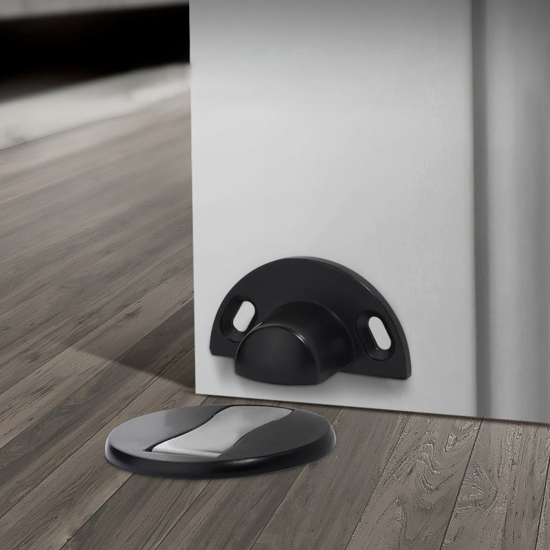 Stainless Steel Invisible Magnetic Door Stopper - Floor-Mounted, Polished Finish, view 7