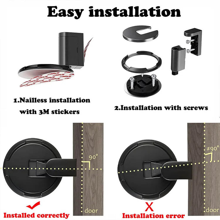 Mechanical Doorstopper for Home or Office - Metal, Fits Door Heights up to 2 cm, view 5