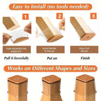 Clear Silicone Chair Leg Caps with Felt Pads - 16 Pack, 0.75-2.20 in, Clear, view 4