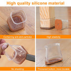 Clear Silicone Chair Leg Caps with Felt Pads - 16 Pack, 0.75-2.20 in, Clear, view 5