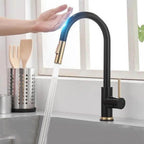 Touchless Pull-Out Kitchen Tap with Flexible Spout - Brass, Gold Finish, view 10