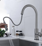 Touchless Pull-Out Kitchen Tap with Flexible Spout - Brass, Gold Finish, view 3