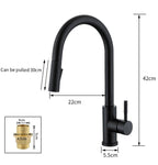 Touchless Pull-Out Kitchen Tap with Flexible Spout - Brass, Gold Finish, view 6