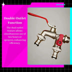 Dual-Outlet Stainless Steel Garden Faucet - Rustproof, Quick Connect, 2-Way Tap, view 2