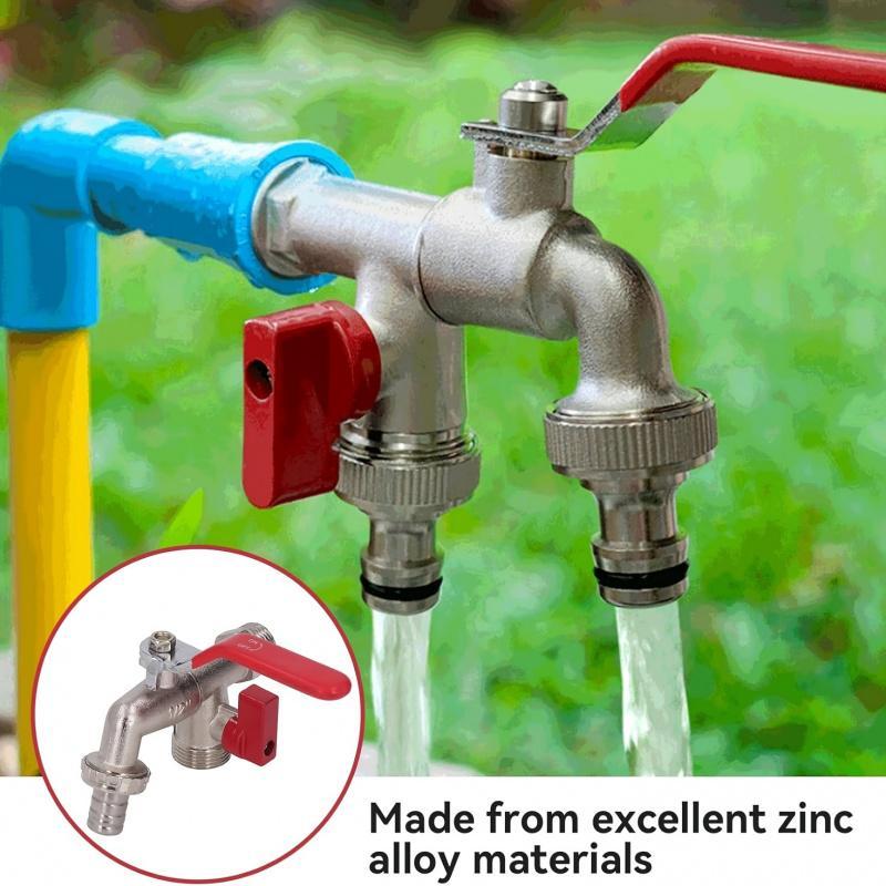 Dual-Outlet Stainless Steel Garden Faucet - Rustproof, Quick Connect, 2-Way Tap, view 4