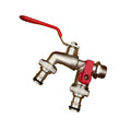 Dual-Outlet Stainless Steel Garden Faucet - Rustproof, Quick Connect, 2-Way Tap