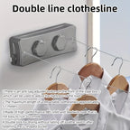 Retractable Stainless Steel Clothesline 5.1 m Double Line - Wall Mounted, view 5