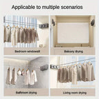Retractable Stainless Steel Clothesline 5.1 m Double Line - Wall Mounted, view 8