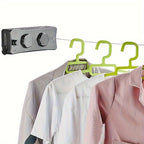 Retractable Stainless Steel Clothesline 5.1 m Double Line - Wall Mounted, view 9